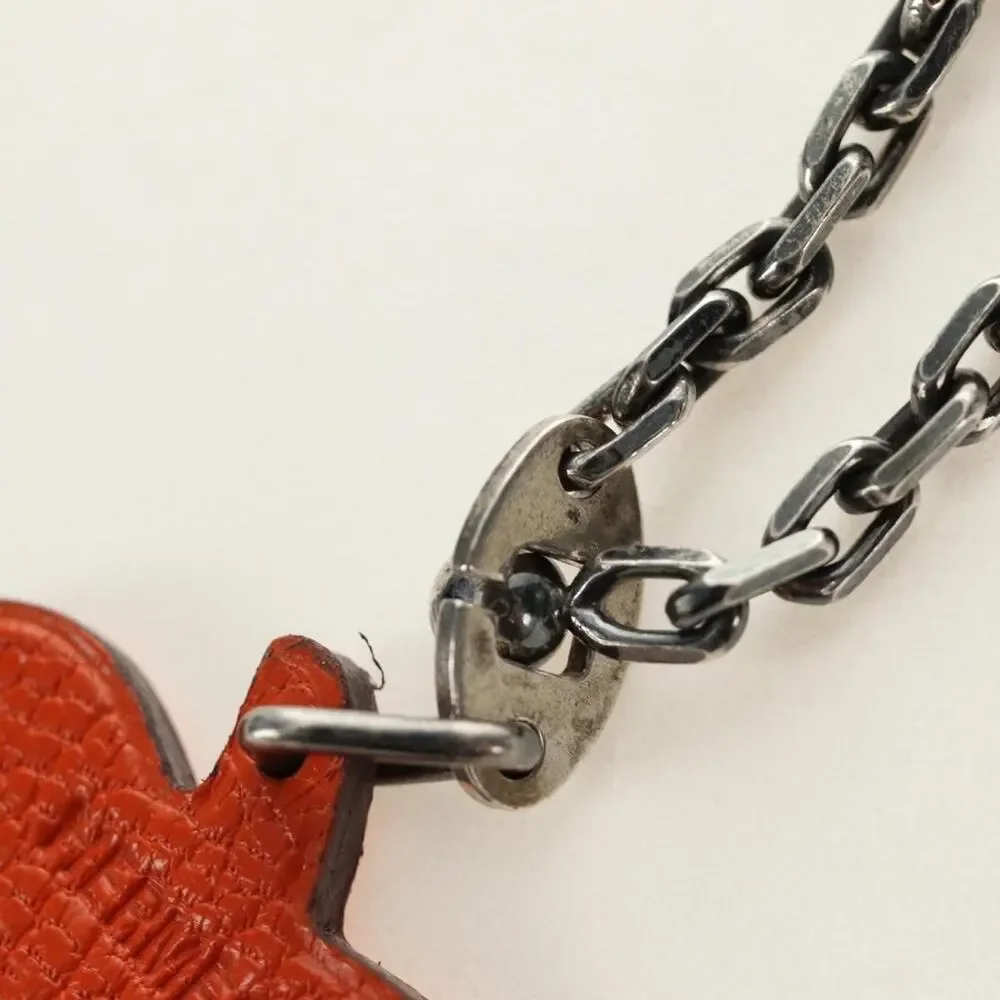 Hermes Pumpkin Bag Charm Leather Orange